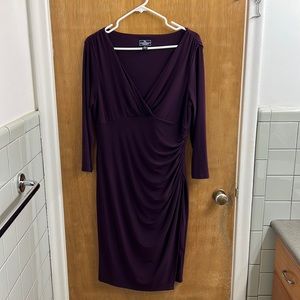 American Living Faux Wrap Plum Dress
